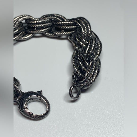 Vintage BRONZE Milor Italian Stainless Steel Dark Heavy Brushed Link Bracelet - Picture 10 of 16